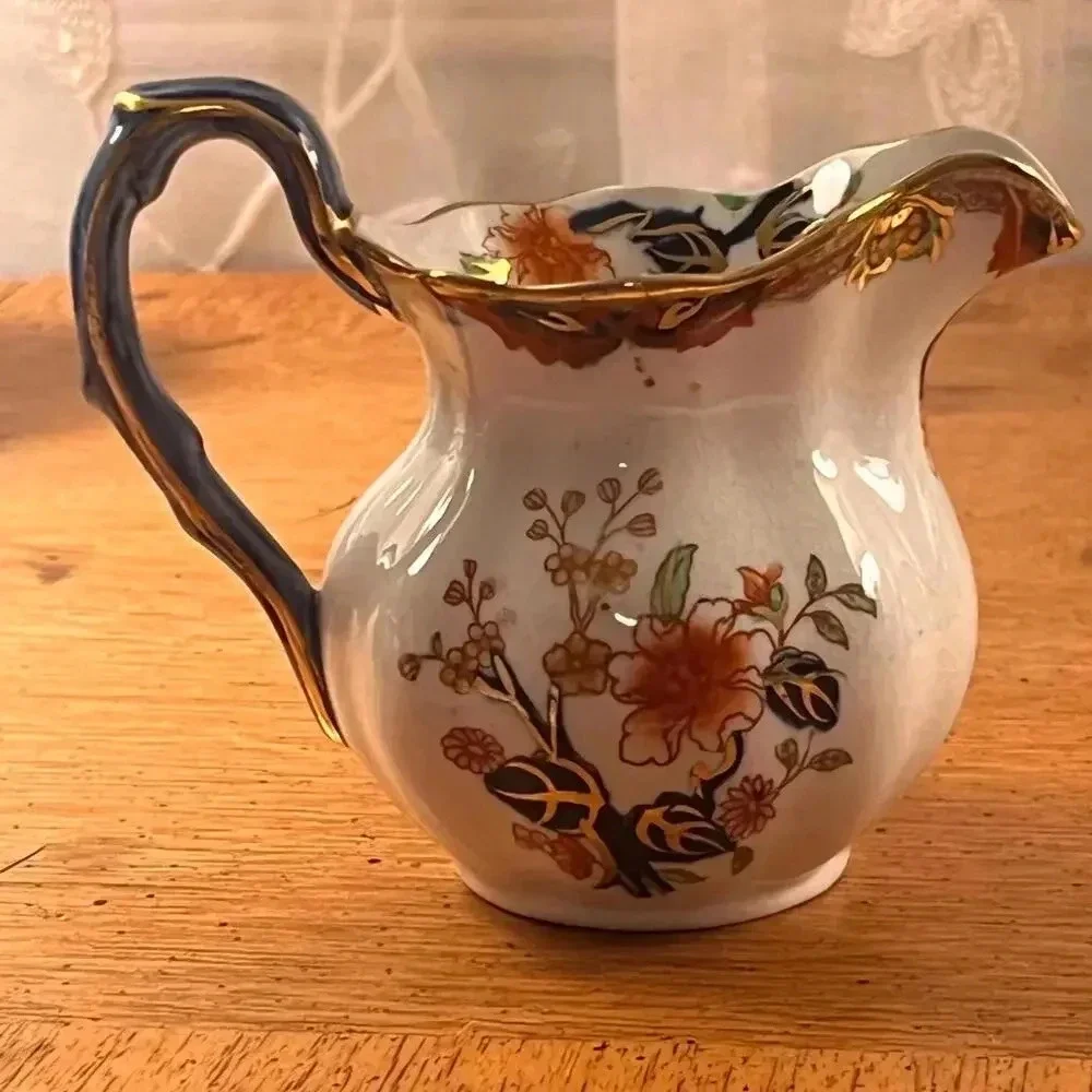 Royal Doulton Matsumai‎ Pitcher or Creamer Floral cobalt blue, gilded gold rim